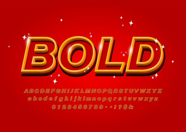 Outline Bold Alphabet on abstract red Vector font