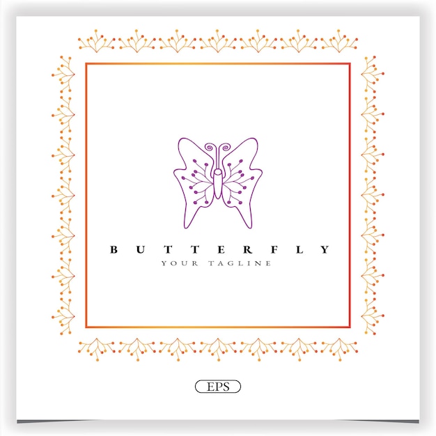 Outline butterfly logo premium elegant template vector eps 10