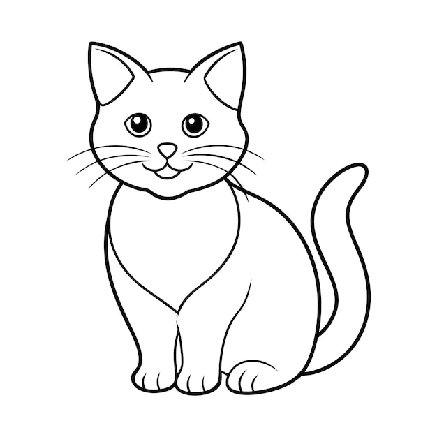 Vector a outline cat vector illustration design