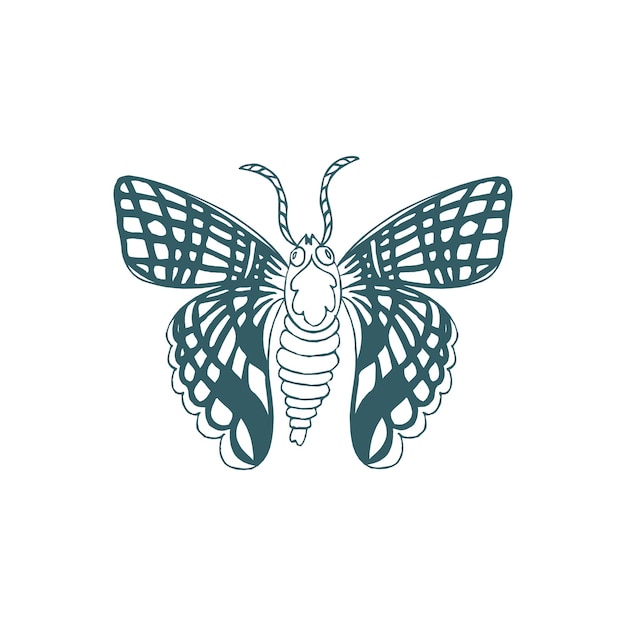 Outline Croniades maxaonus butterfly icon design with white background