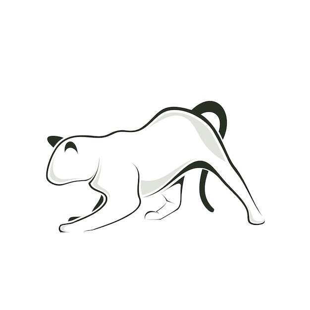 outline design logo cat animal