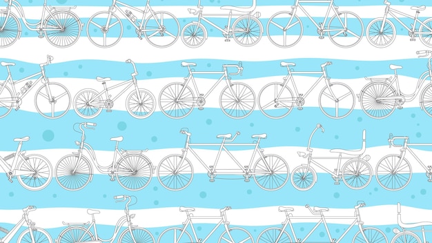 Outline Doodle Bikes Background