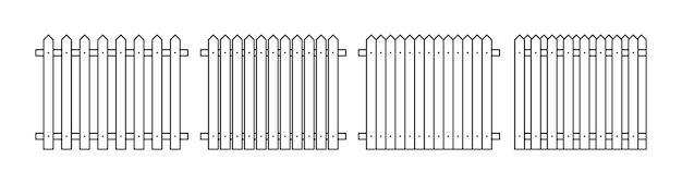 Outline fence in flat style vector illustration isolated on white