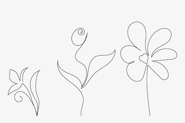 Vector outline flower illustration vector