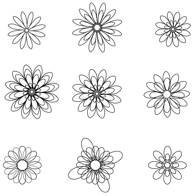 Outline Flowers