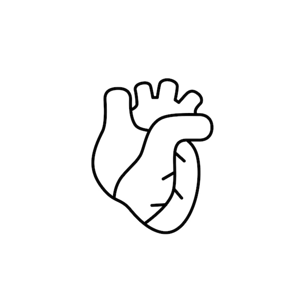 Outline heart design silhouette. Logo design. Hand drawn minimalist heart.