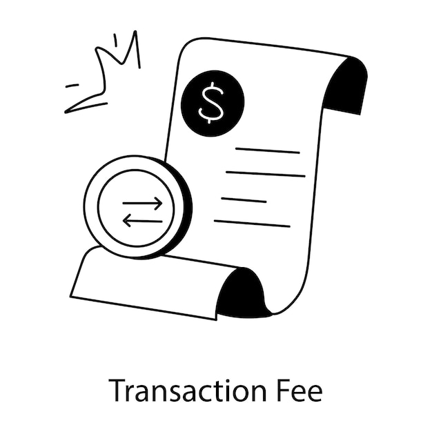 An outline icon of transaction fee