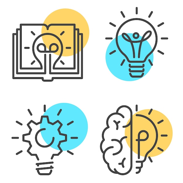 Outline icons for innovative ideas