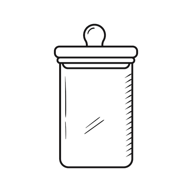 Outline kitchen jar doodle Hand drawn silhouette of kitchenware element