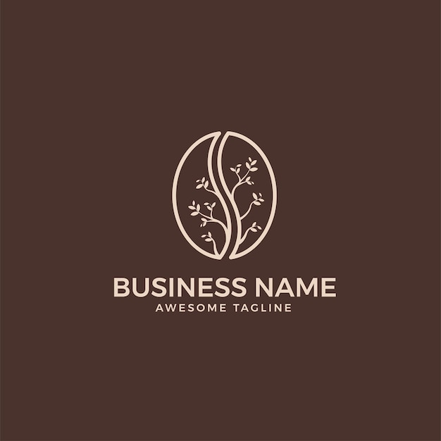 Outline Logo Template of Organic Coffee