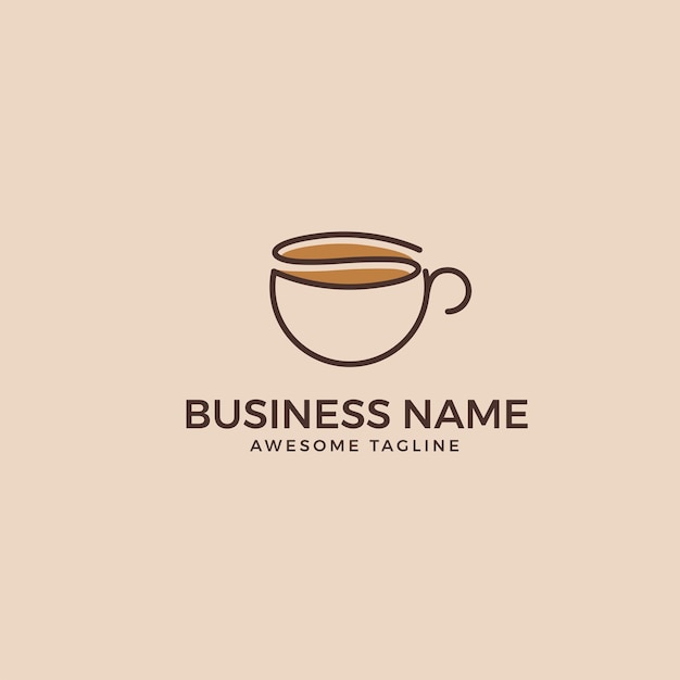 Outline Logo Template of Organic Coffee