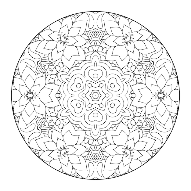 Outline mandala for coloring book. decorative round ornament. anti-stress therapy pattern