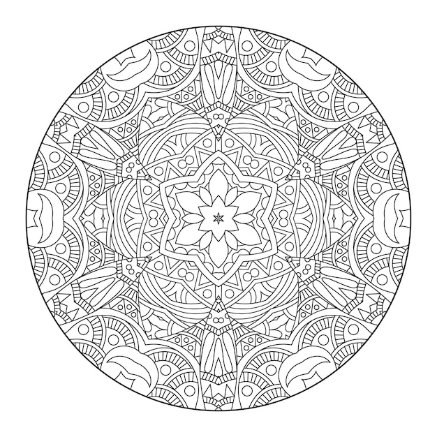 Outline mandala for coloring book. decorative round ornament. anti-stress therapy pattern