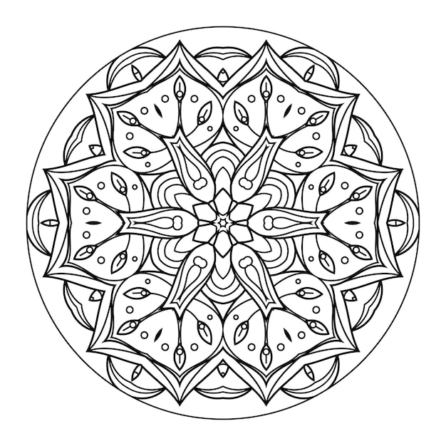 Outline mandala for coloring book. decorative round ornament. anti-stress therapy pattern