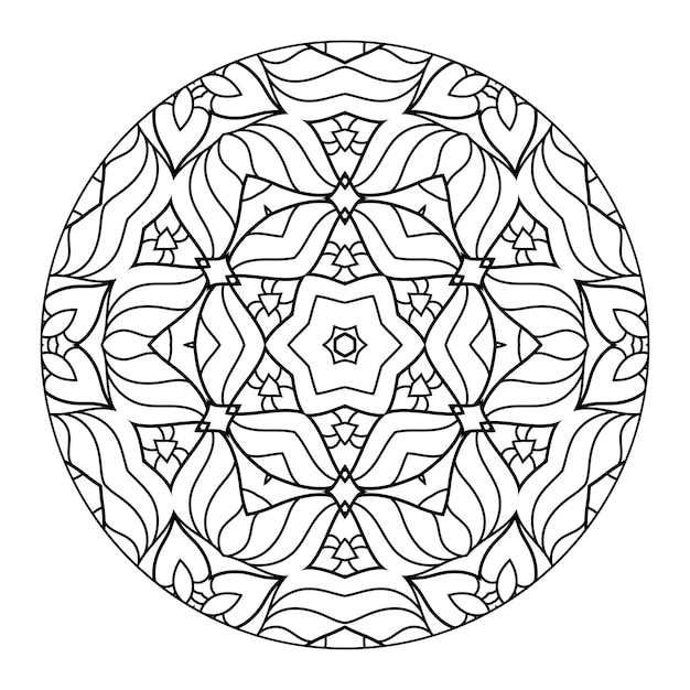 Outline mandala for coloring book. decorative round ornament. anti-stress therapy pattern