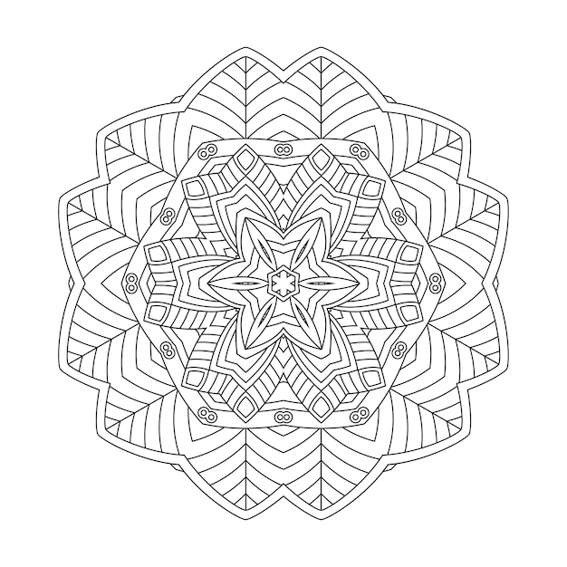 Outline mandala for coloring book. decorative round ornament. anti-stress therapy pattern