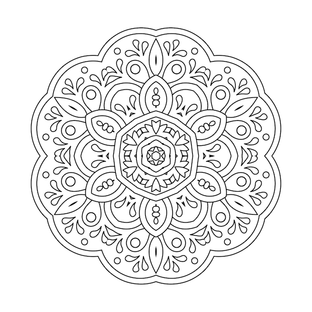 Outline mandala for coloring book. decorative round ornament. anti-stress therapy pattern