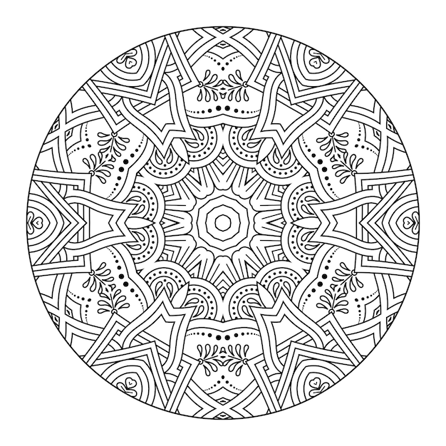 Outline mandala for coloring book. decorative round ornament. anti-stress therapy pattern