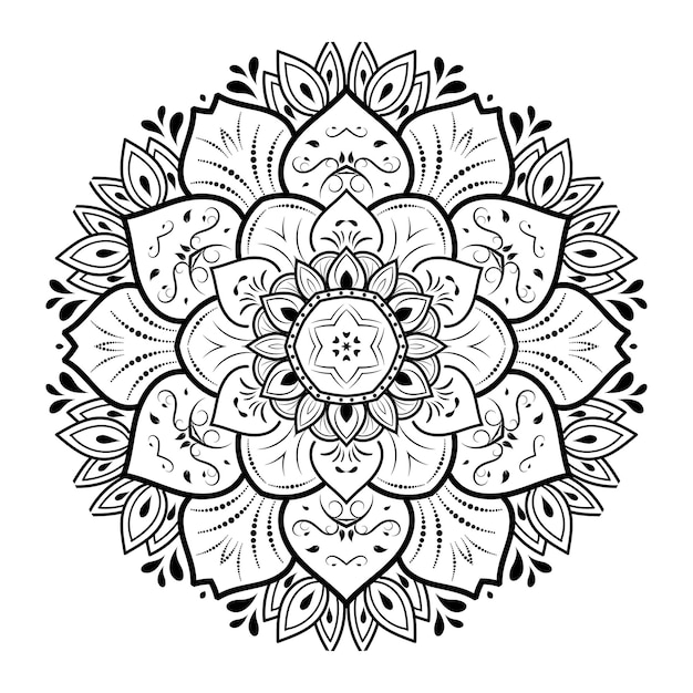 Outline mandala for coloring book. decorative round ornament. anti-stress therapy pattern