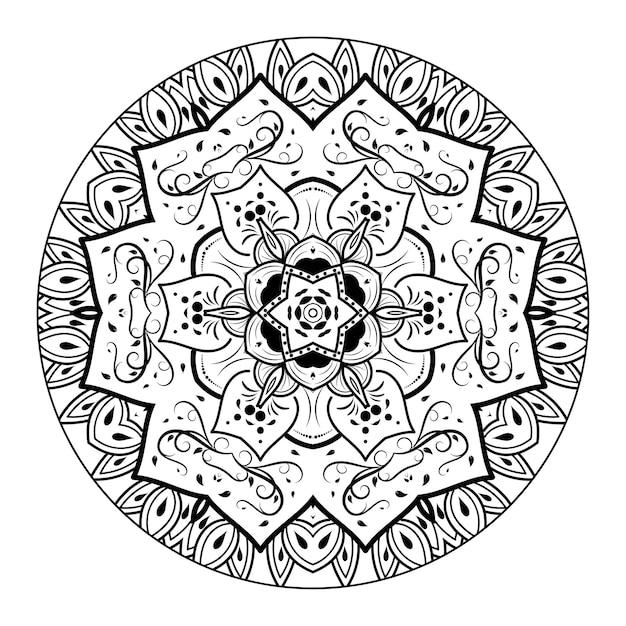 Outline mandala for coloring book. decorative round ornament. anti-stress therapy pattern