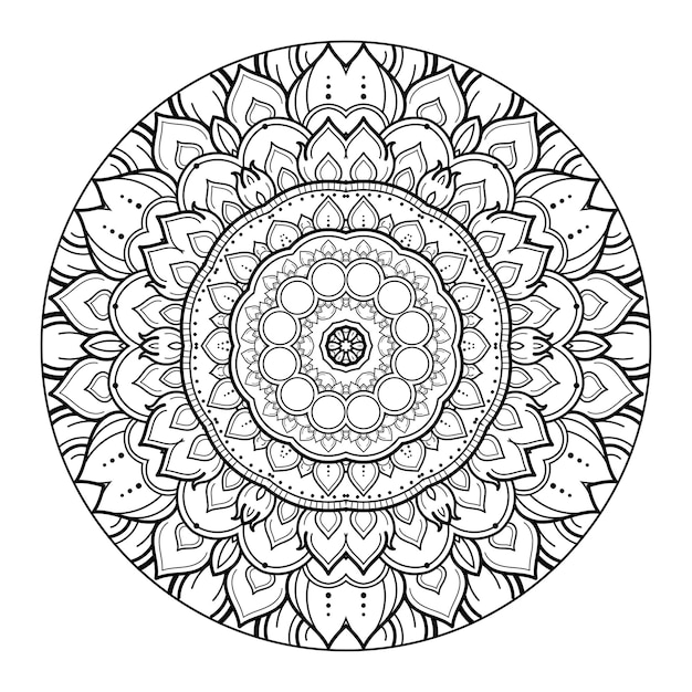 Outline mandala for coloring book. decorative round ornament. anti-stress therapy pattern