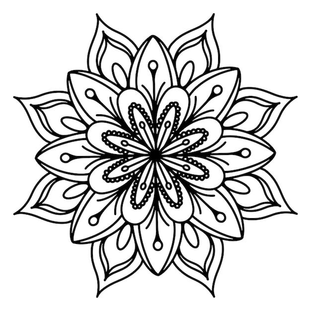 Outline mandala for coloring book.