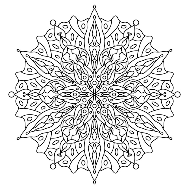 Outline mandala for coloring book