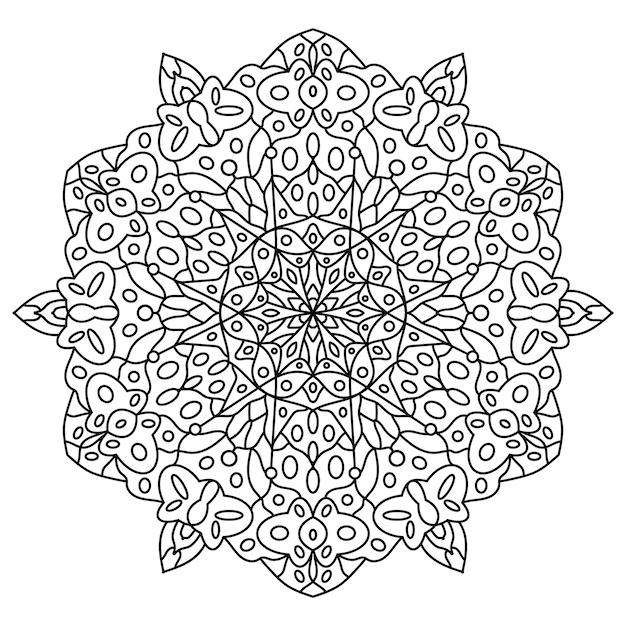 Outline mandala for coloring book