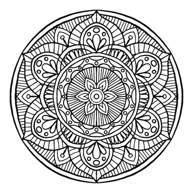 Outline Mandala decorative round ornament