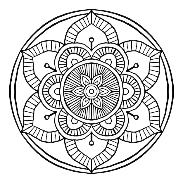 Outline Mandala decorative round ornament