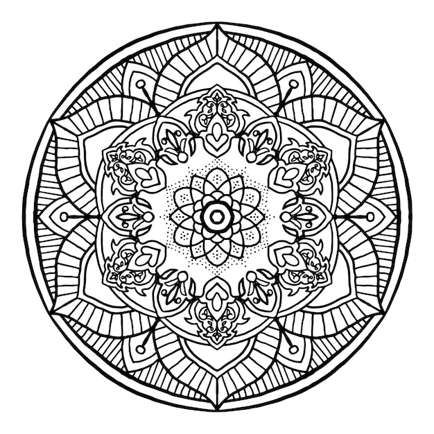 Outline Mandala decorative round ornament