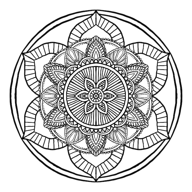 Outline Mandala decorative round ornament