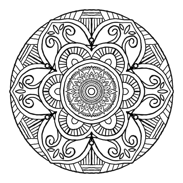 Outline Mandala decorative round ornament