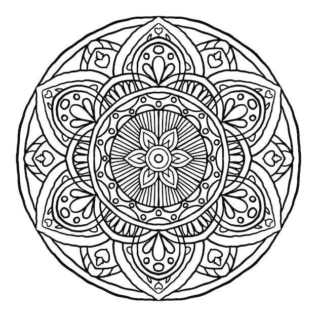 Outline Mandala decorative round ornament