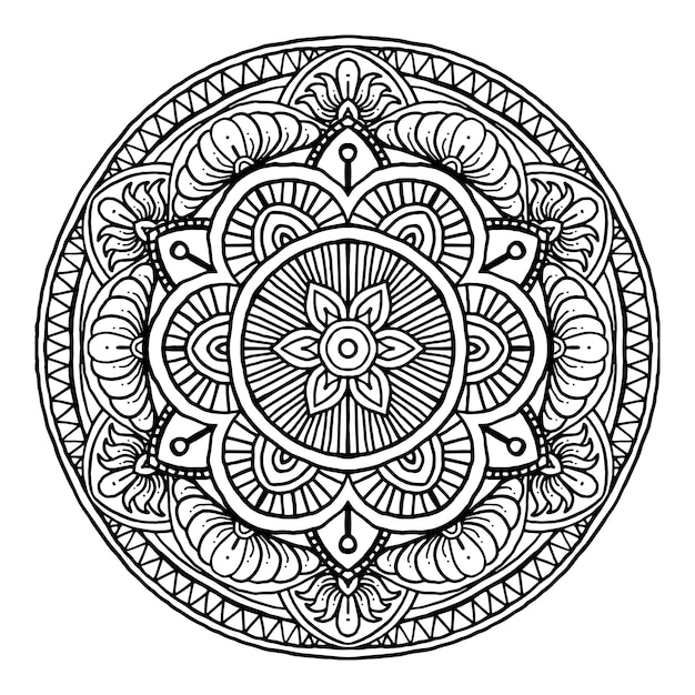 Outline Mandala decorative round ornament