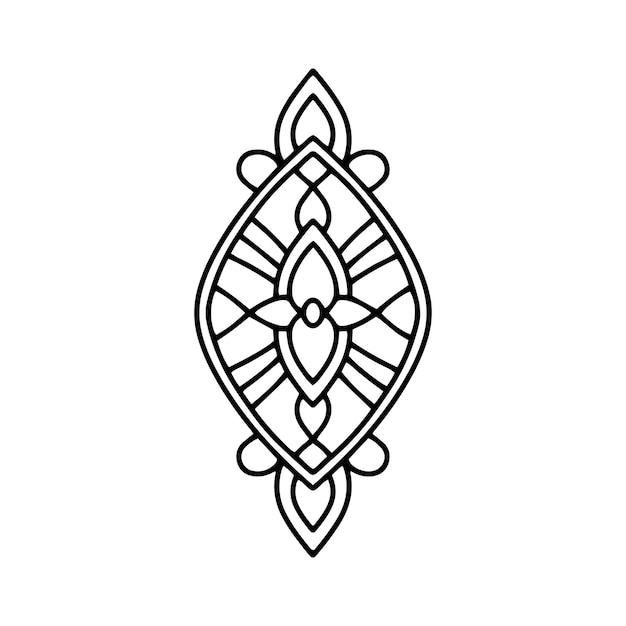 Outline mandala icon.