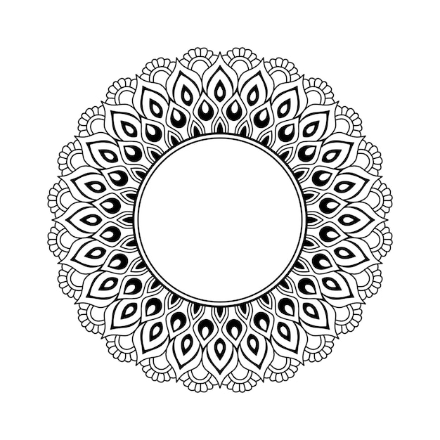 Outline mandala pattern ornament for background or coloring page