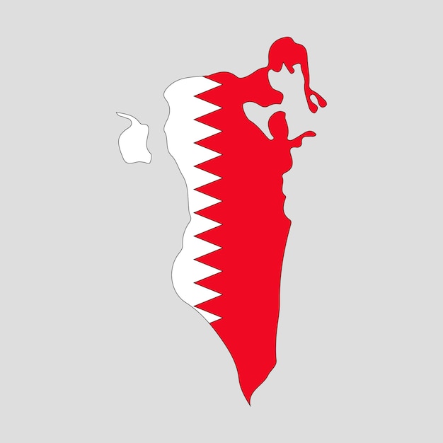 Outline map of the country of Bahrain. Vector illustration