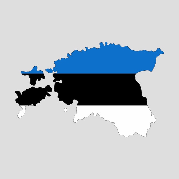 Outline map of the country of Estonia. Vector illustration