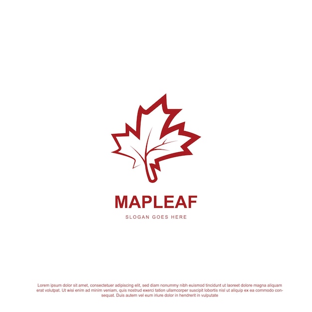 Outline maple leaf logo template vector icon illustration Canadian vector symbol