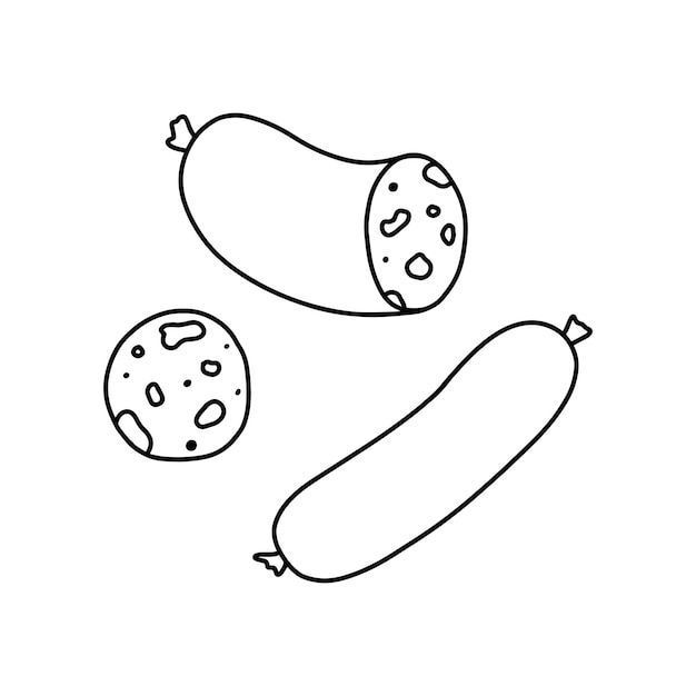 Outline Salami Vector illustration on the theme of National Salami Day on September 7