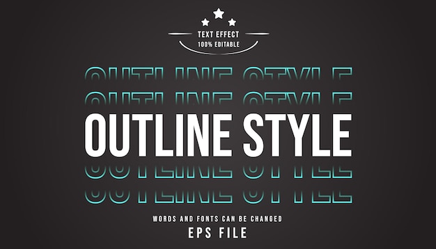 Outline Style Text Effect Editable