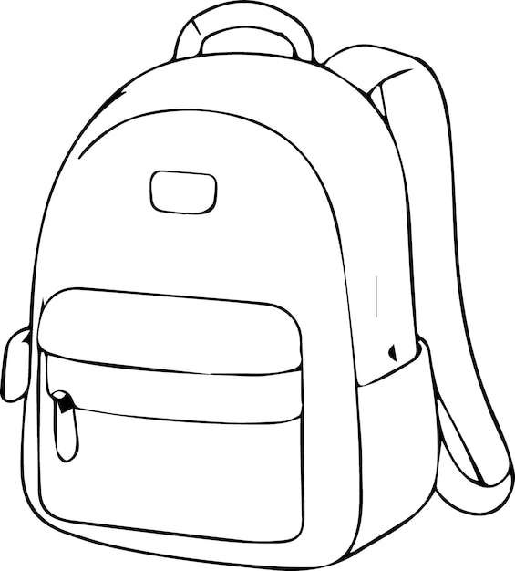 outline vector school bag