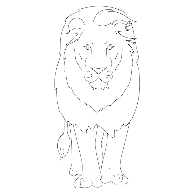 Outline of walking lion.