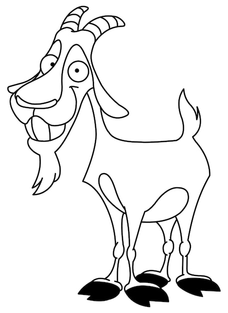 Vector outlined billy goat vector line art illustration coloring page