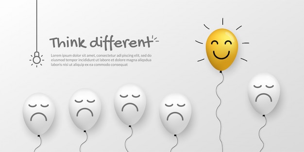 Outstanding gold balloon  , Think different business concept