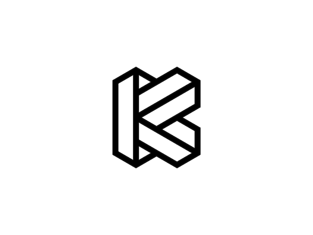 outstanding letter K monogram with 3d style logo design