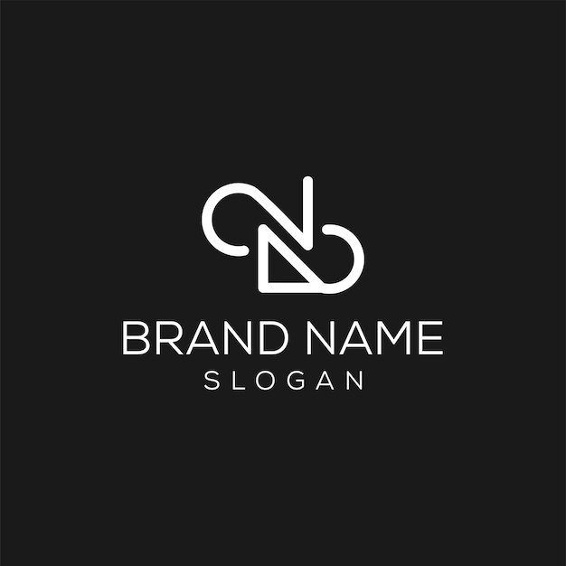 Outstanding professional elegant trendy awesome artistic black and white color NB BN initial based