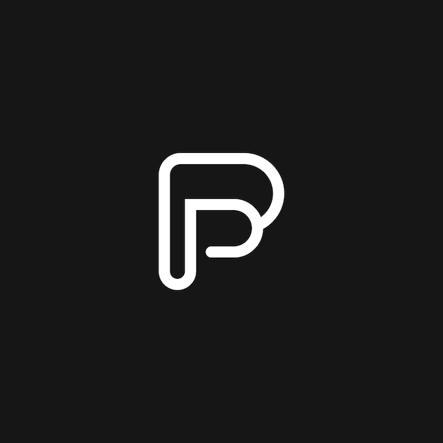 Outstanding professional trendy Modern initial letter P PP logo line with black and white color.