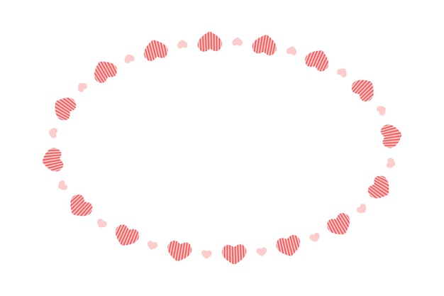 Oval frame with hearts Template for Valentine day card wedding invitation photo picture banner